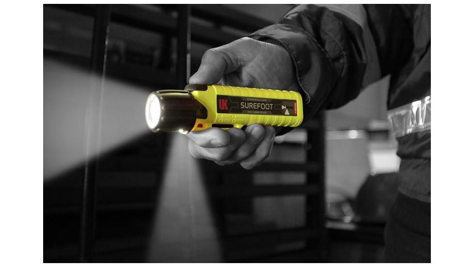Underwater Kinetics Surefoot 4AA Batteries Flashlight, eLED 2-Beam, Safety Yellow 0032705 14650 7