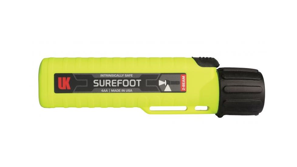 Underwater Kinetics Surefoot 4AA Batteries Flashlight, eLED 2-Beam, Safety Yellow 0032705 14650 7