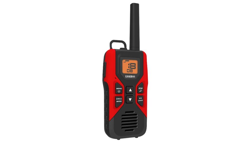 Uniden 30-Mile GMRS/FRS Radio - 2 Radios,Micro USB, Charge Cradle, Headset, Red/Black GMR3055-2CKHS