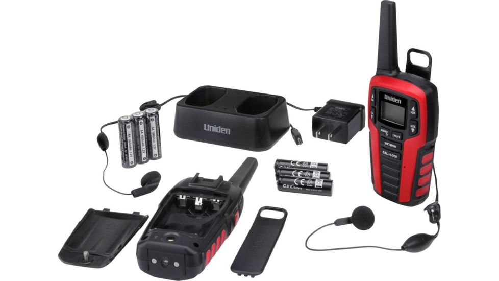 Uniden 32 Mile Two Way Radios Splashproof, Red/Black SX327-2CKHS