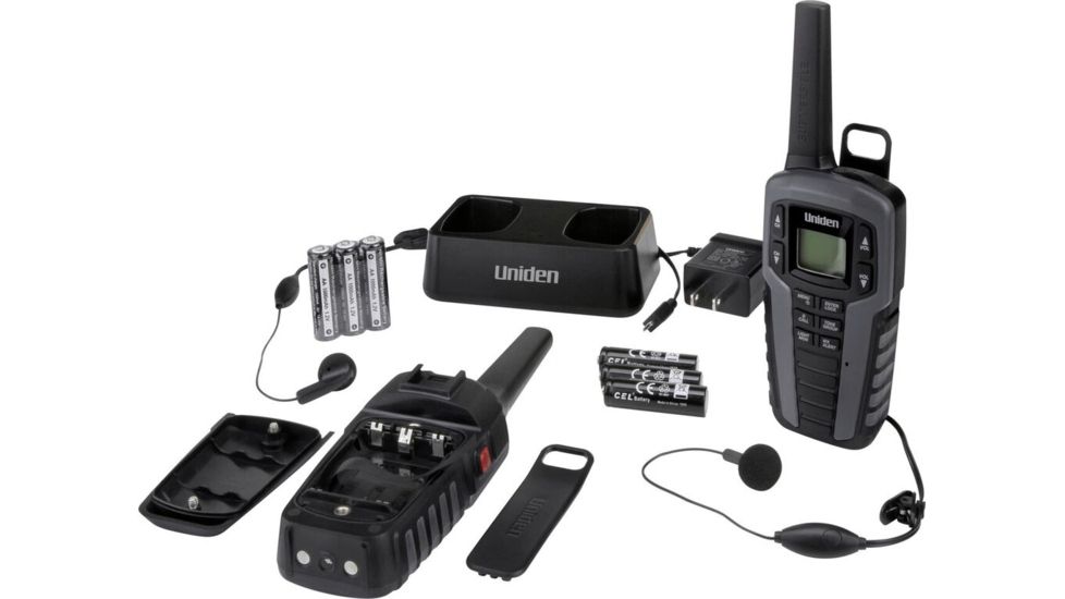 Uniden 37 Mile Two Way Radios Submersible, Gray/Black SX377-2CKHS