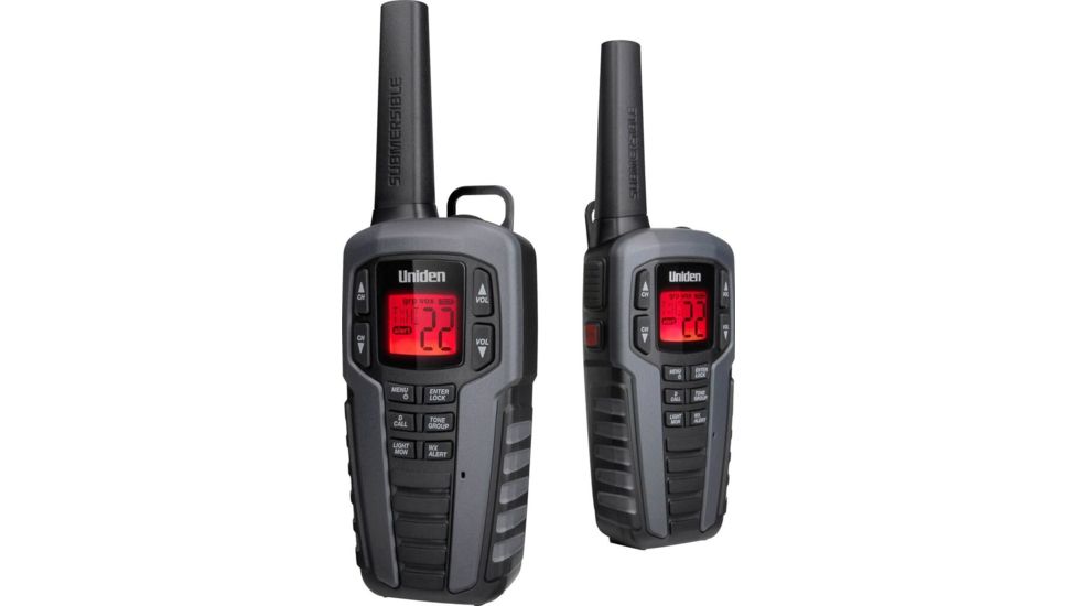 Uniden 37 Mile Two Way Radios Submersible, Gray/Black SX377-2CKHS