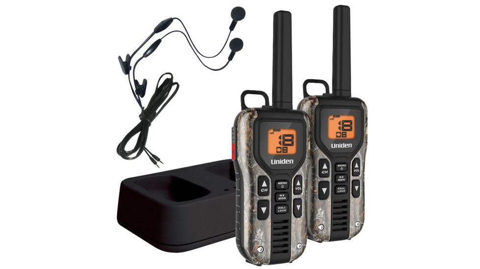 Uniden 40-Mile GMRS/FRS Radio - 2 Radios, Micro USB, Charge Cradle, Splashproof, Headset, Realtree Xtra/Black GMR4088-2CKHS