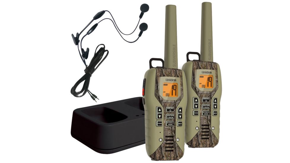 Uniden 50-Mile GMRS/FRS Radio - 2 Radios, Micro USB, Charge Cradle,TRU waterproof, Headset, Realtree Xtra/Khaki GMR5088-2CKHS