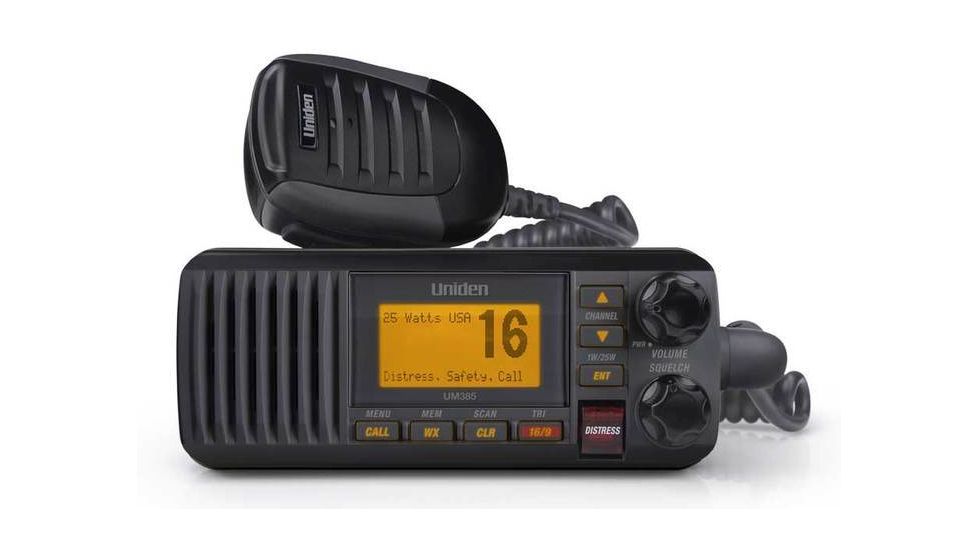 Uniden Fixed Mount Marine Radio with DSC, 25 Watt, Black UM385BK