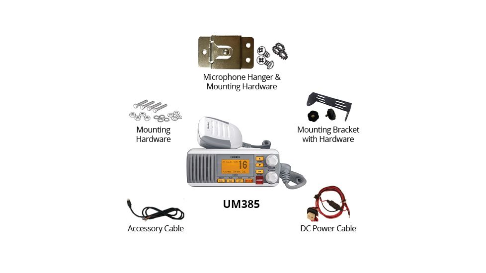 Uniden Fixed Mount Marine Radio with DSC, 25 Watt, White, UM385