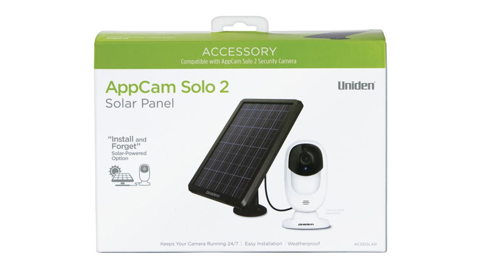 Uniden Solar panel for AppCam Solo 2, Black, AppCam Solar Panel