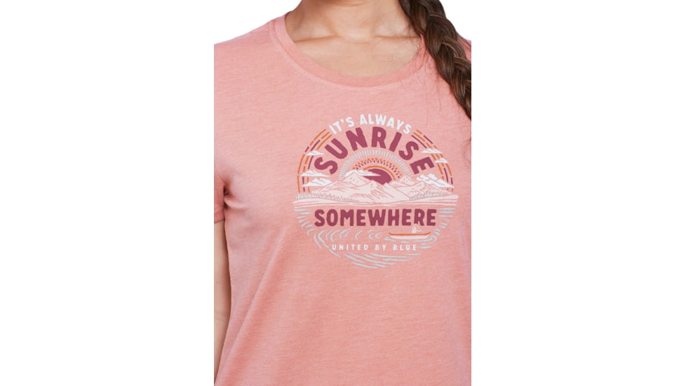 United By Blue Sunrise Somewhere Short Sleeve 55/45 Graphic Tee - Womens, Dusty Rose, Medium, 201-072-09925
