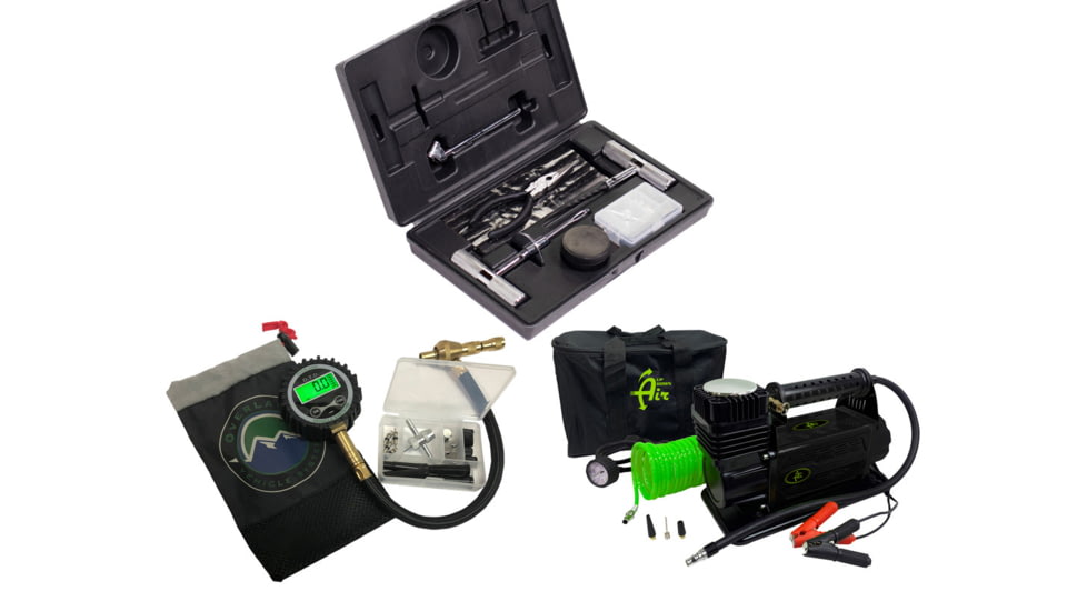 Up Down Air Compressor System 5.6 CFM, Digital Tire Deflator w/ 53 Piece Tire Repair Combo Kit, 55-1003
