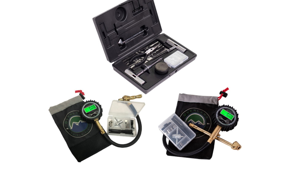 Up Down Air Digital Tire Deflator, Digital Tire Gauge w/ 53 Tire Repair Combo Kit, 55-1002