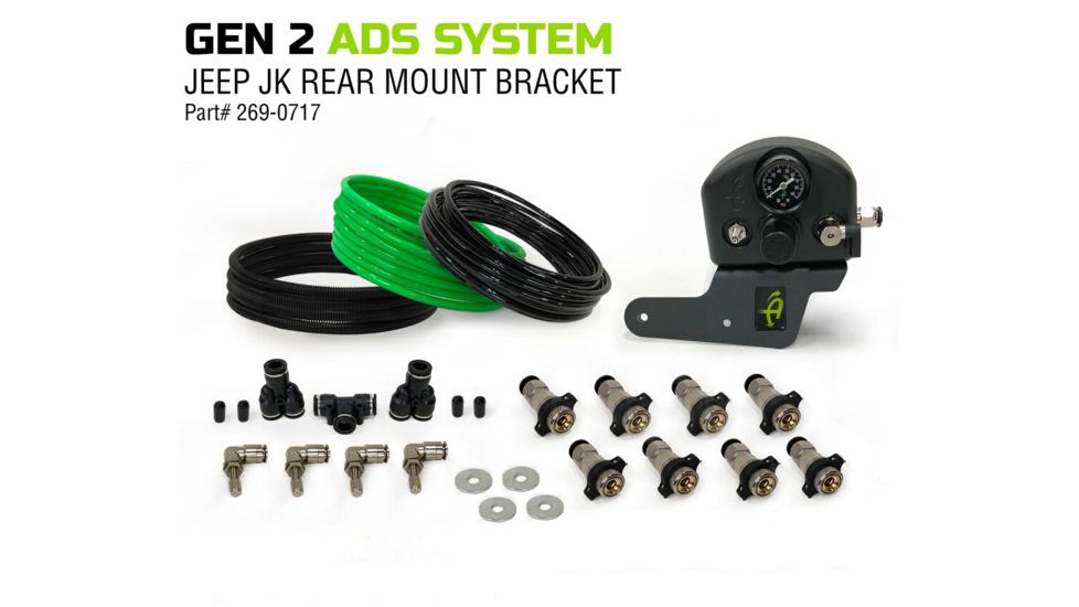 Up Down Air Gen II Air Delivery System, Jeep Wrangler JK &amp; JKU, Rear Engine, Black, 269-0717