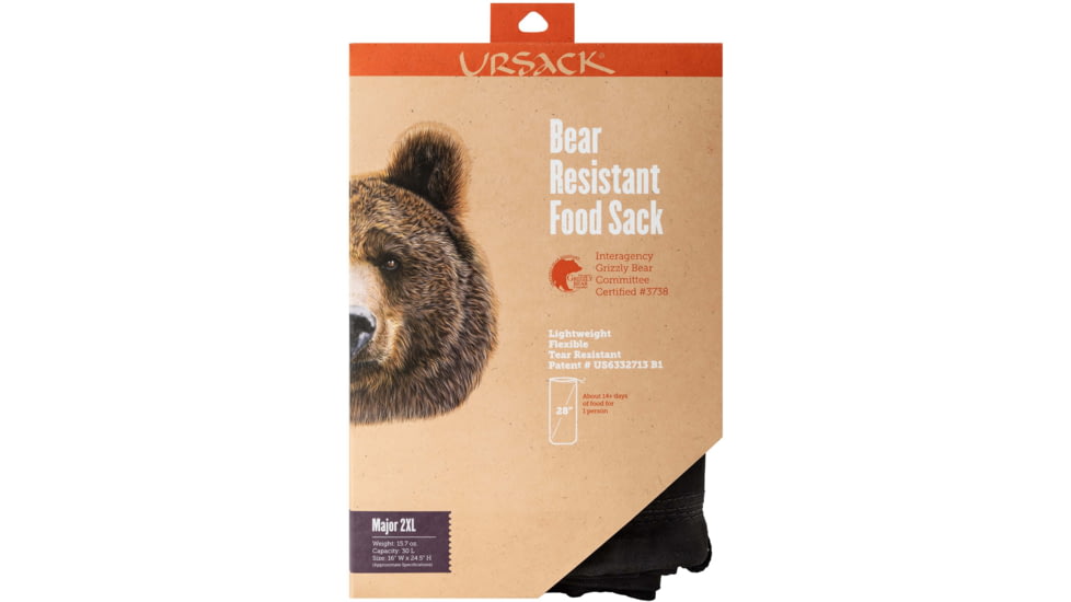 Ursack Major 2XL Bear Resistant Food Bag, Black, 30L, URS2XLBLK