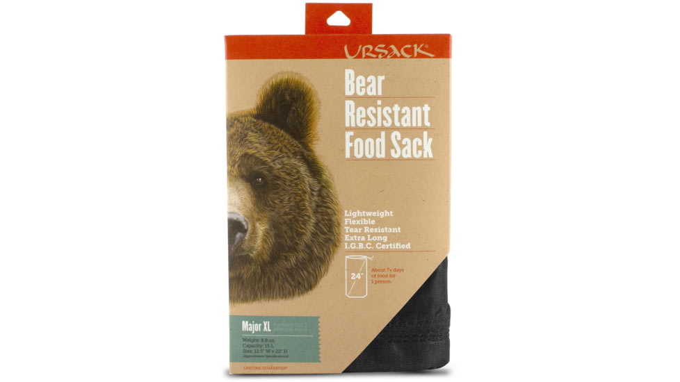 Ursack Major XL Bear Resistant Food Bag, Black, 15L, URSMXLBLK