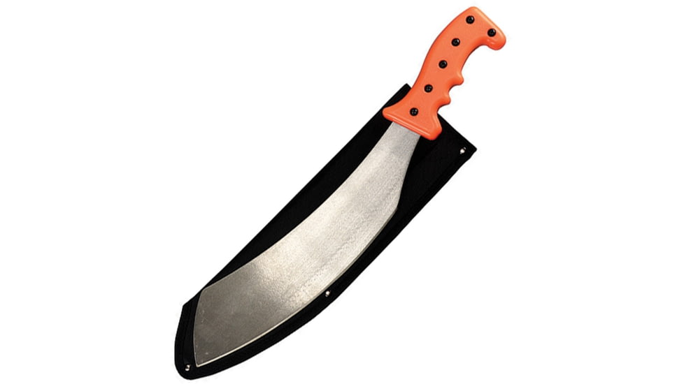 UST Blazer Parang Machete, 19.25in Overall, 13.5in Satin Carbon Steel Blade, Orange Textured Synthetic Handle, Black Nylon Sheath, Orange, 20-CUT0009-08