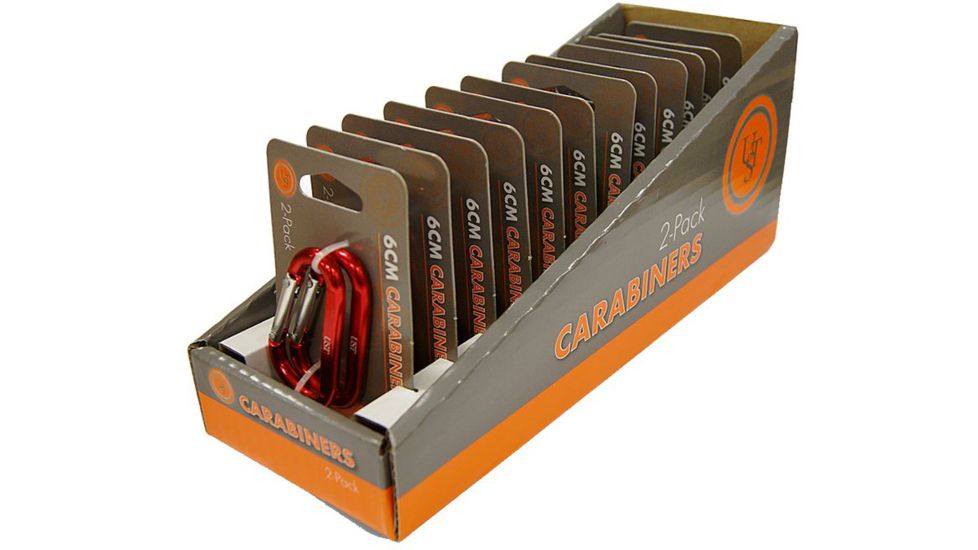 UST Carabiner 2-pk, PDQ 12-ct, Assorted, 6cm 20-02112-PDQ12