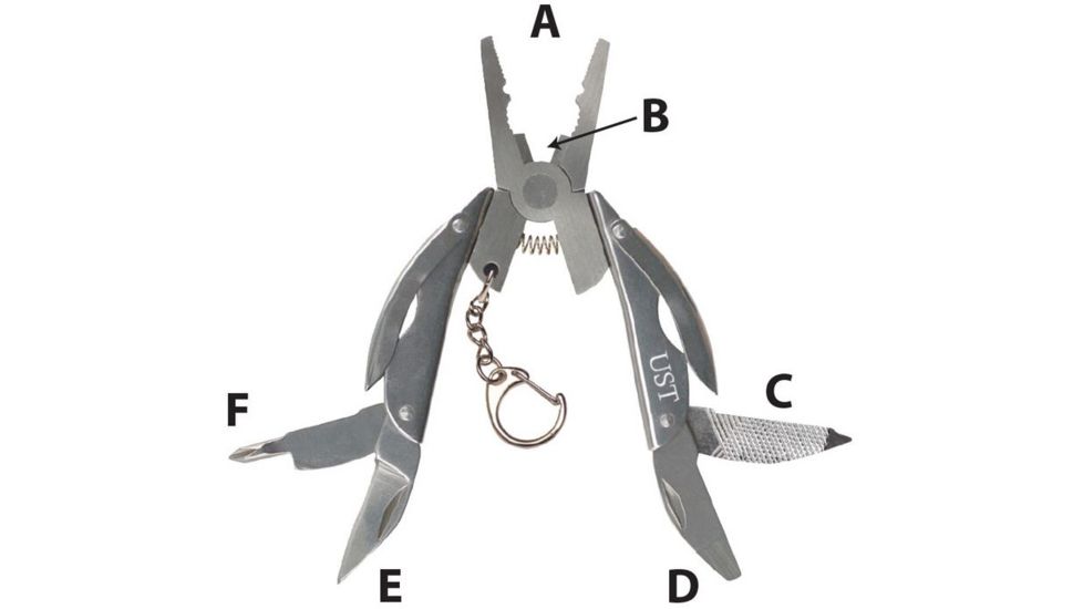 UST Folding Plier Multi-Tool, Silver 20-12067