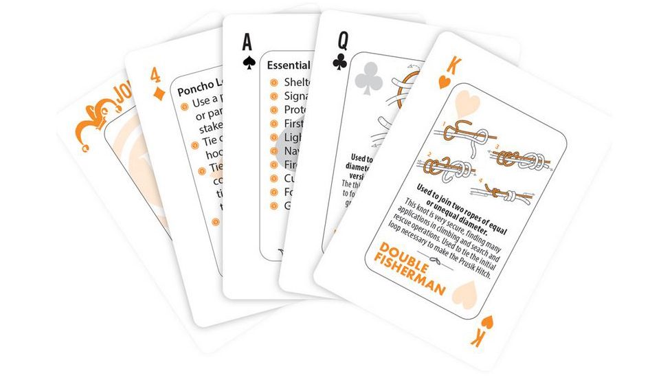 UST Survival Tips Playing Cards with Knot Tips, White 20-02700-08