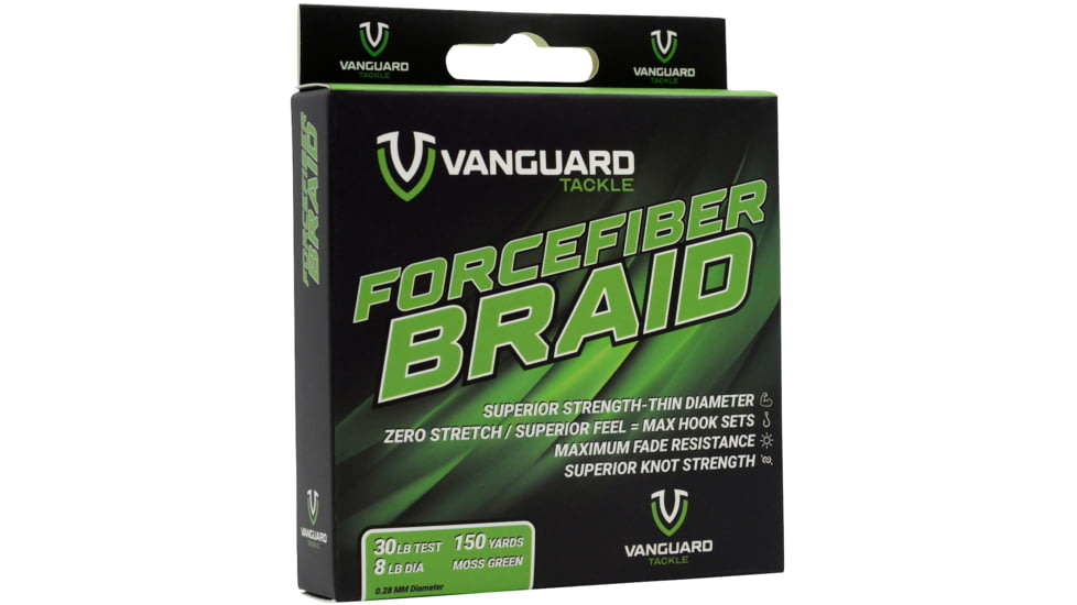 Vanguard Braid Fishing Line, 15lb/4lb, Dia. 150 yards, Moss, VBLMG-15