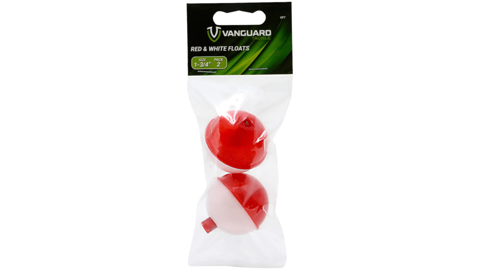 Vanguard Red/White Fishing Floats, 1-3/4in, 2-Pack, VF7
