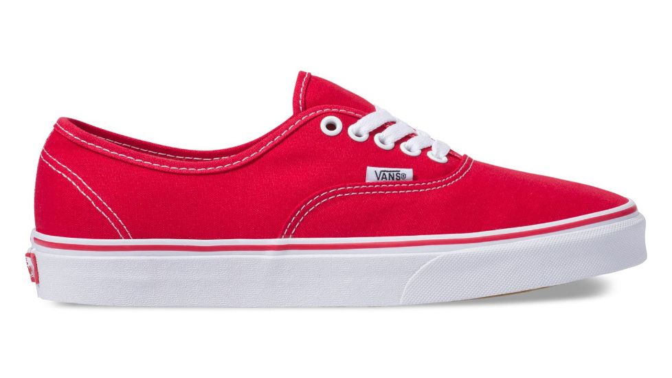 Vans Authentic Casual Shoes, 5 US M/6.5 US W, Red, VN000EE3RED-5 US/6.5 US