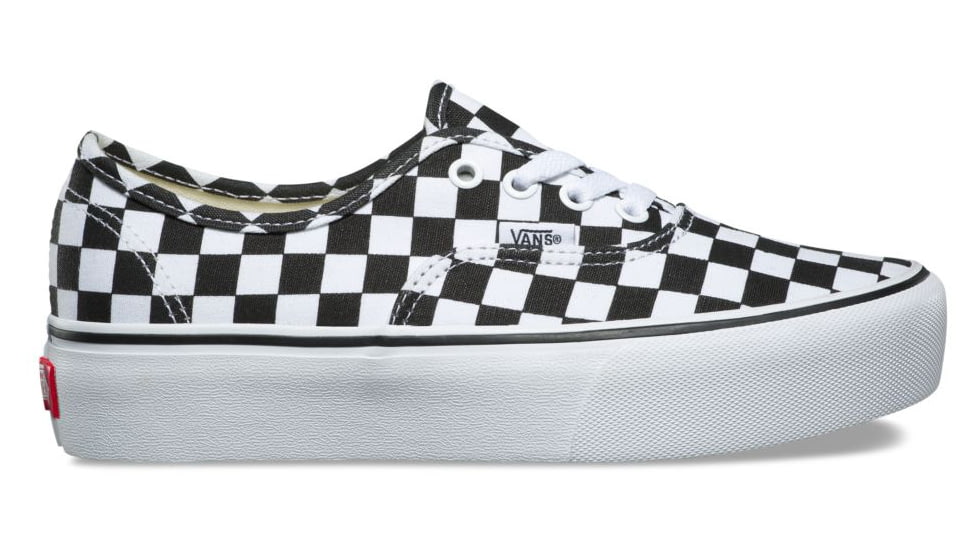 Vans Authentic Platform 2 Shoes, Checkerboard/True White, 8, VN0A3AV8QXH-QXH-8