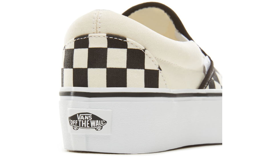 Vans Classic Slip-On Platform, Black and White Checkerboard, 5, VN00018EBWW-BWW-5