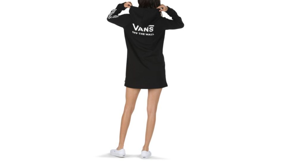 Vans Funday Hoodie Dress - Womens, Black, Medium, VN0A3T7RBLK-Medium