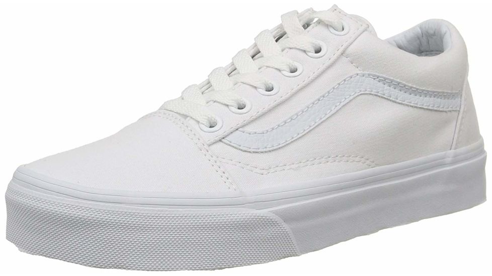 Vans Old Skool Shoes, 6 US M/7.5 US W, True White, VN000D3HW00-WHITE-6