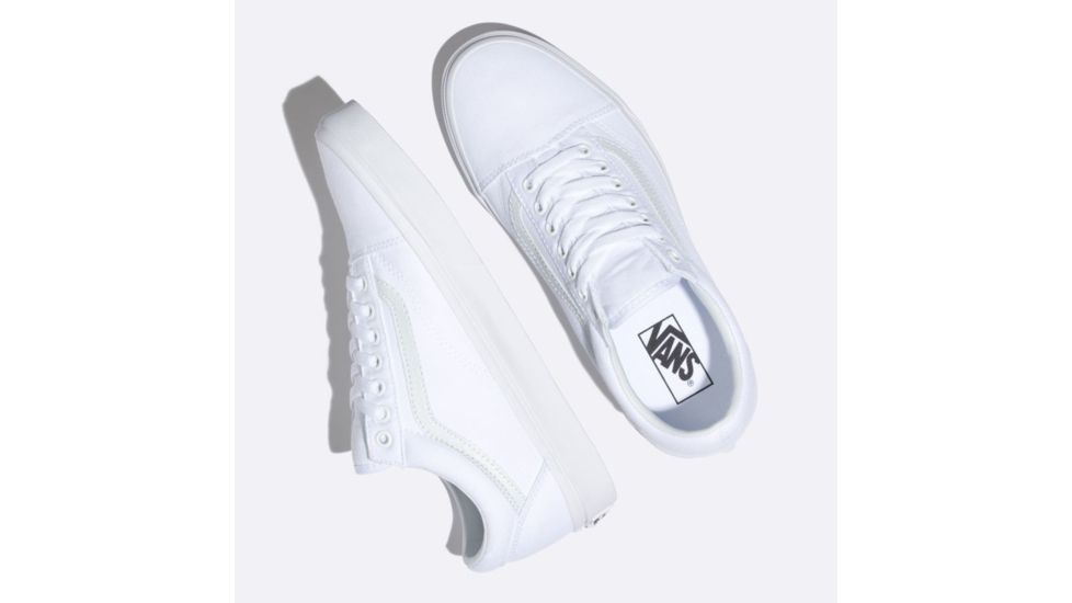 Vans Old Skool Shoes, 10.5 US M/12 US W, True White, VN000D3HW00-WHITE-10.5