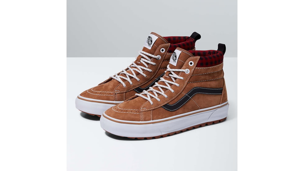 Vans Sk8-Hi MTE-1 Shoes, Plaid Brown/Black, 9, VN0A5HZYY491-M-9