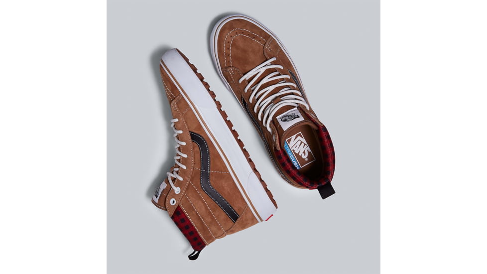 Vans Sk8-Hi MTE-1 Shoes, Plaid Brown/Black, 9, VN0A5HZYY491-M-9