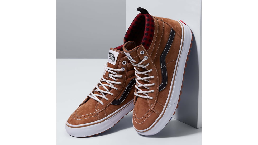 Vans Sk8-Hi MTE-1 Shoes, Plaid Brown/Black, 9, VN0A5HZYY491-M-9