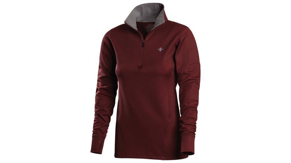 Vargo Womens Ls Zip Ingot Grey Sm TF-8B-11