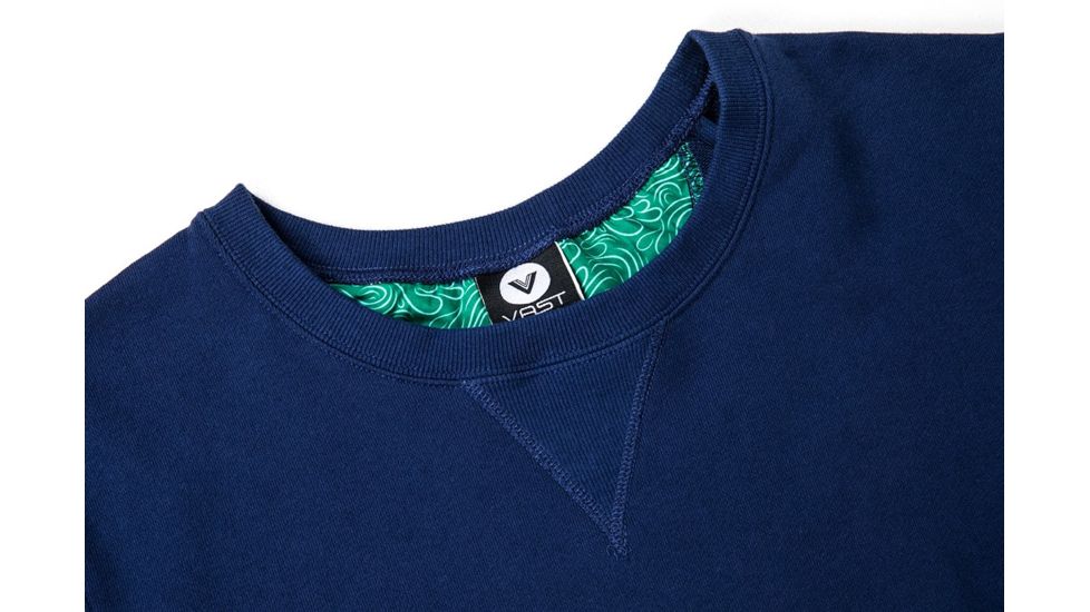 Vast Collegiate Crew Men's Short Sleeve Sweatshirt, Navy, B3259
