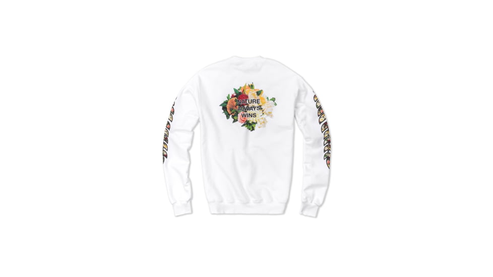 Vast Floral Arrangement Crewneck Mens Sweatshirt, White-Multi, Large, B3318-L