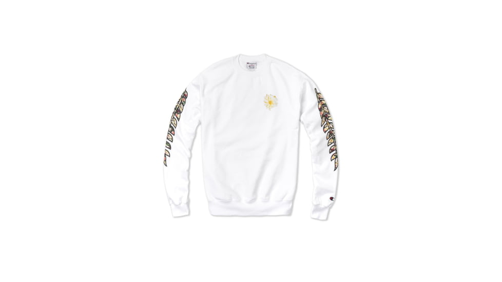 Vast Floral Arrangement Crewneck Mens Sweatshirt, White-Multi, Large, B3318-L
