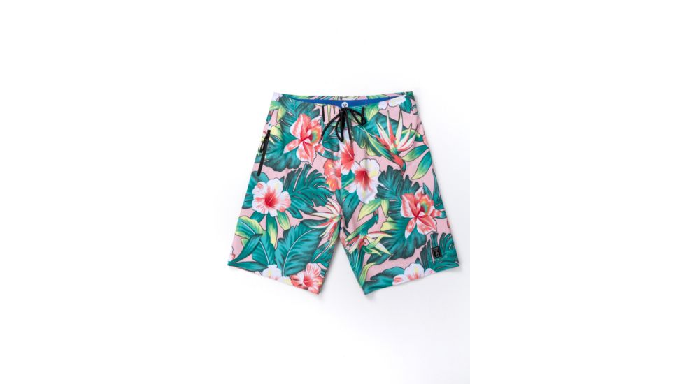 Vast Hibiscus Men's Boardshort, Pink Multi, B3239