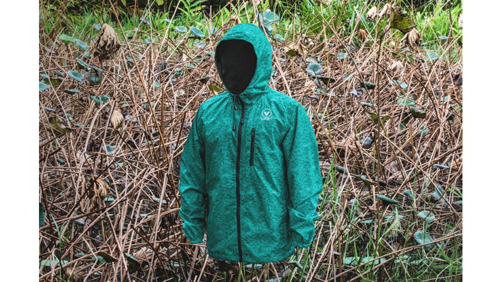 Vast Nature's Touch Reversable Windbreaker Men's Jacket, Green/Black, B3267