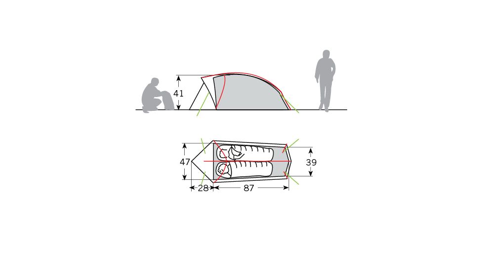 Vaude Hogan Ultralight 2 Pers Tent, Green 723055