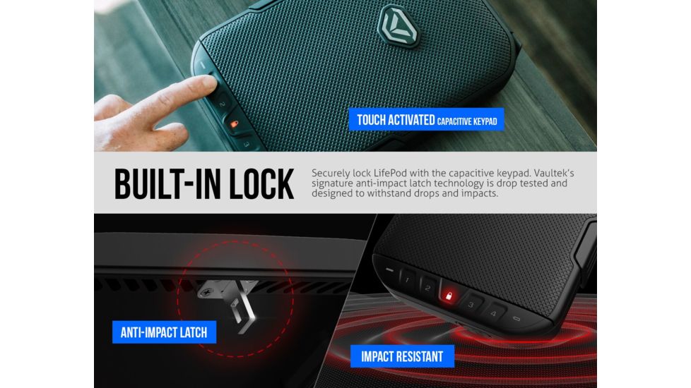 Vaultek Safe LifePod Rugged Airtight Weather Resistant Storage with Built-in Lock, Titanium Gray VLP1.0-TG