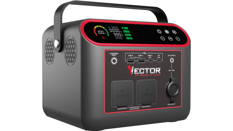 Vector 666WH Lithium Portable Power Station, Black, VECLIPS6