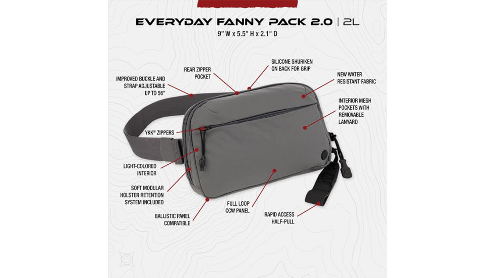 Vertx 2.0 Everyday Fanny Pack, Wolf Grey, F1 VTX5264 WGY NA N/A