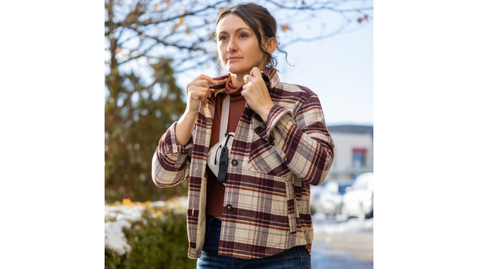 Vertx Lena Long Sleeve Shirt Jacket - Womens, Burnt Cherry Plaid, Large, F1 VTX7039 BRCP LARGE N/A