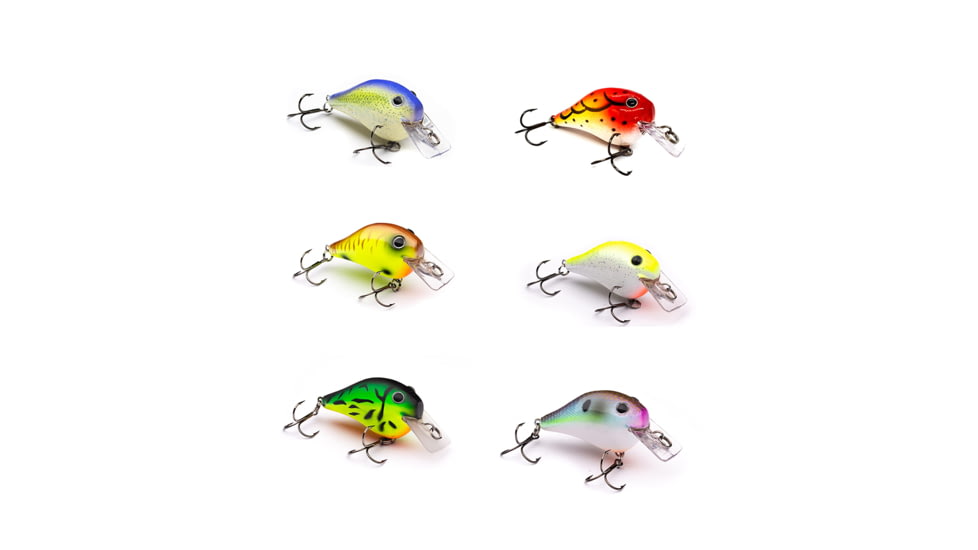 Vexan 6-Pack PHAT BOY 4 Crankbait Lures, Purple/Orange/Yellow/White/Green, 4 ft, Variety #1 PB 6-PK 4