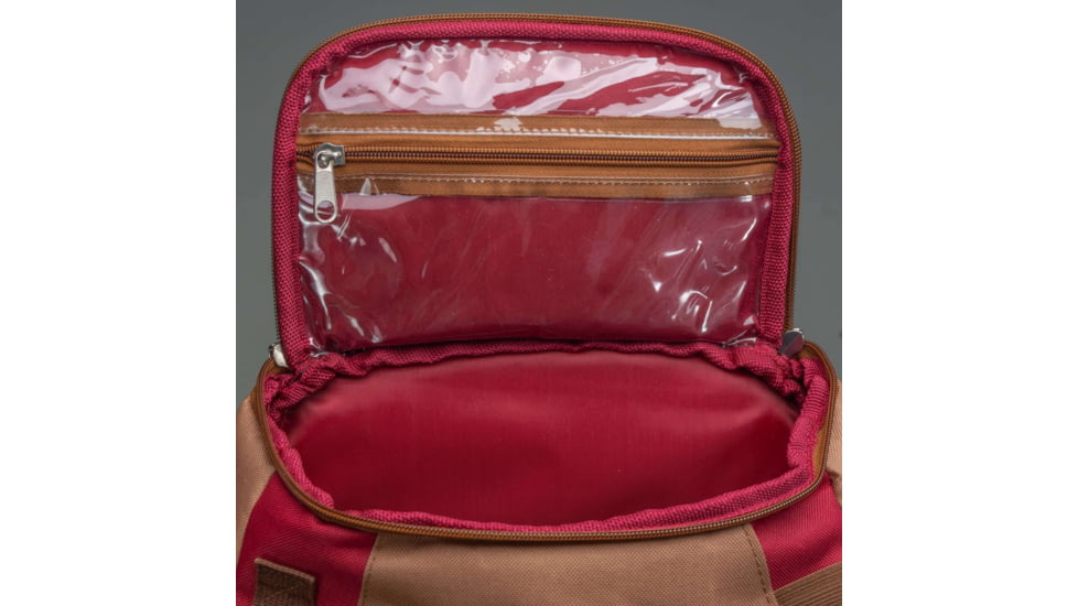 Vexan Backpack Tackle Box w/LED Light, Tan/Burgundy, Large, VI-BP-TR