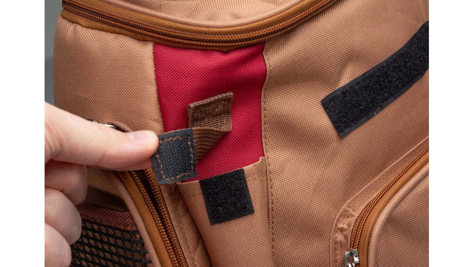 Vexan Backpack Tackle Box w/LED Light, Tan/Burgundy, Large, VI-BP-TR