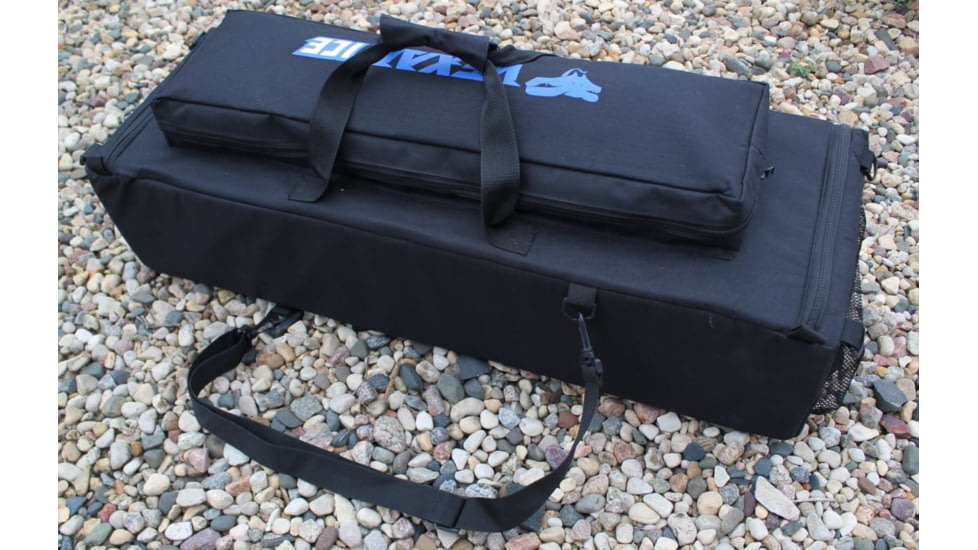 Vexan Ice Fishing Rod &amp; Tackle Bag 35 in includes 2 Free Tackle Boxes, Black/Blue, 35 in, VI-Semi-Hard-Bag