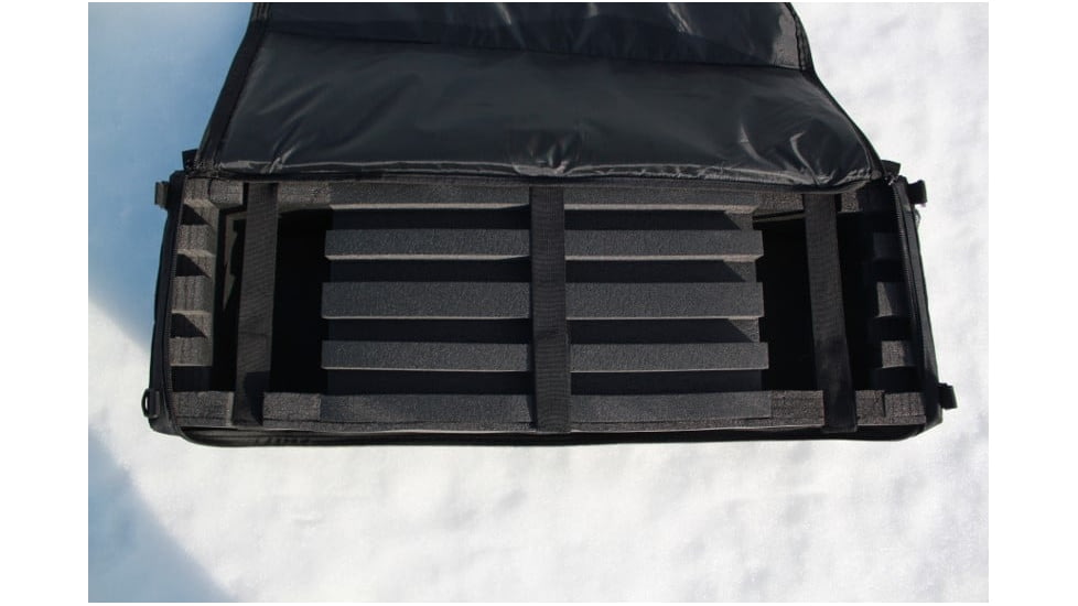 Vexan Ice Fishing Rod &amp; Tackle Bag 35 in includes 2 Free Tackle Boxes, Black/Blue, 35 in, VI-Semi-Hard-Bag