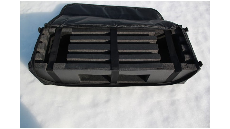 Vexan Ice Fishing Rod &amp; Tackle Bag 35 in includes 2 Free Tackle Boxes, Black/Blue, 35 in, VI-Semi-Hard-Bag