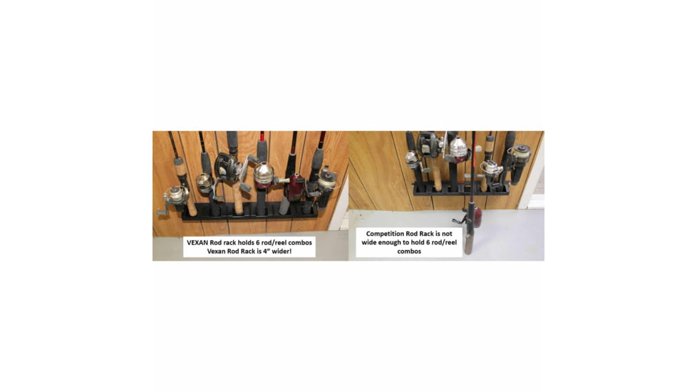 Vexan Super 6 Fishing Rod Rack, Black, Large, BB-Q845-9NTN